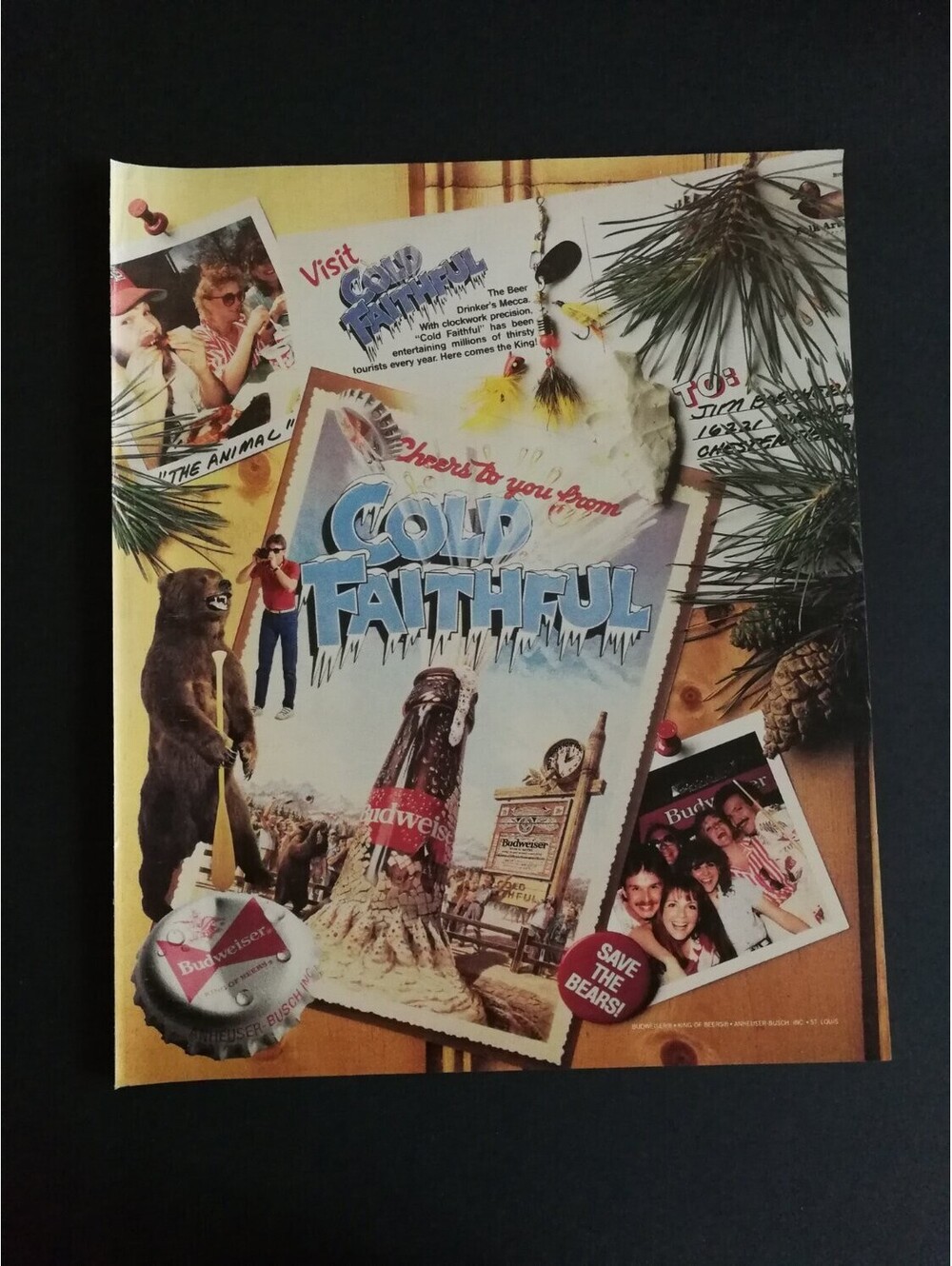 Budweiser Cold Faithful 1985 Full Page Color Ad